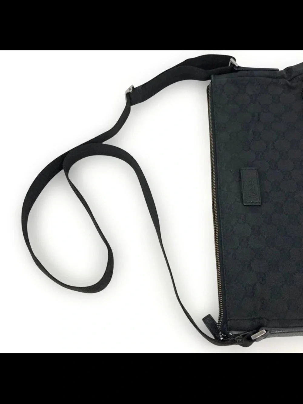 Gucci Black Monogram Shoulder Messenger Bag